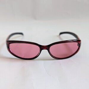 NWT Vintage 90's Plastic Rectangle Designer Sport Sunglasses (S. Crystal Pink)